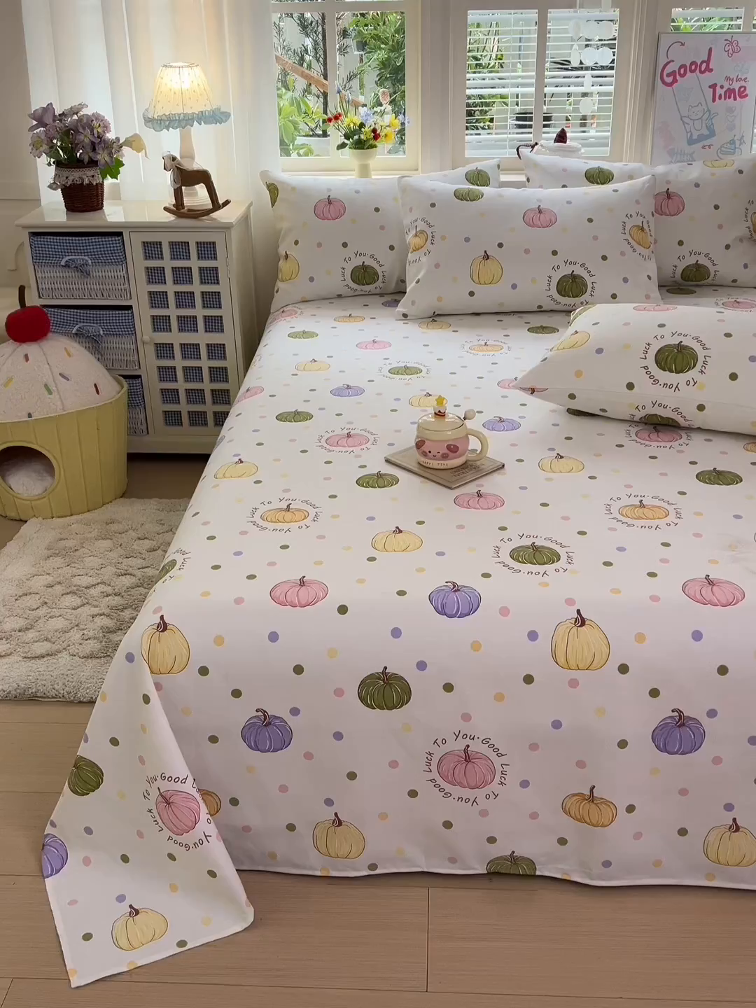 91家纺网 家纺一手货源 找家纺 栩裕纺织 2026春夏爆款老粗布凉席床单款凉席席子空调软席-提供买家秀 炫彩波点-床单款