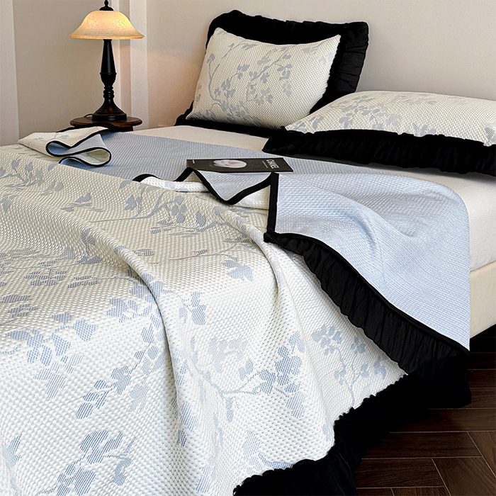 91家纺网 家纺一手货源 找家纺 蓝邻家纺 2026年新款全棉色织提花磨毛四件套 梵沐-焦糖黑