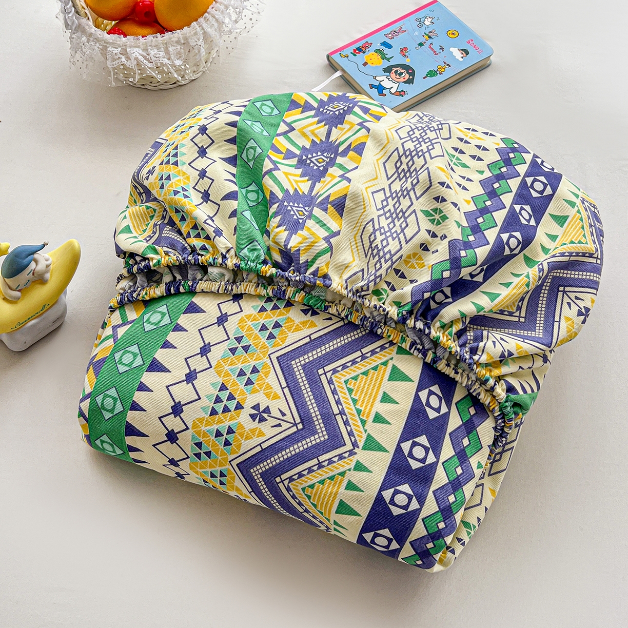 91家纺网 家纺一手货源 找家纺 栩裕纺织 2026春夏爆款老粗布凉席床单款凉席席子空调软席-提供买家秀 波西米亚-绿-床笠款