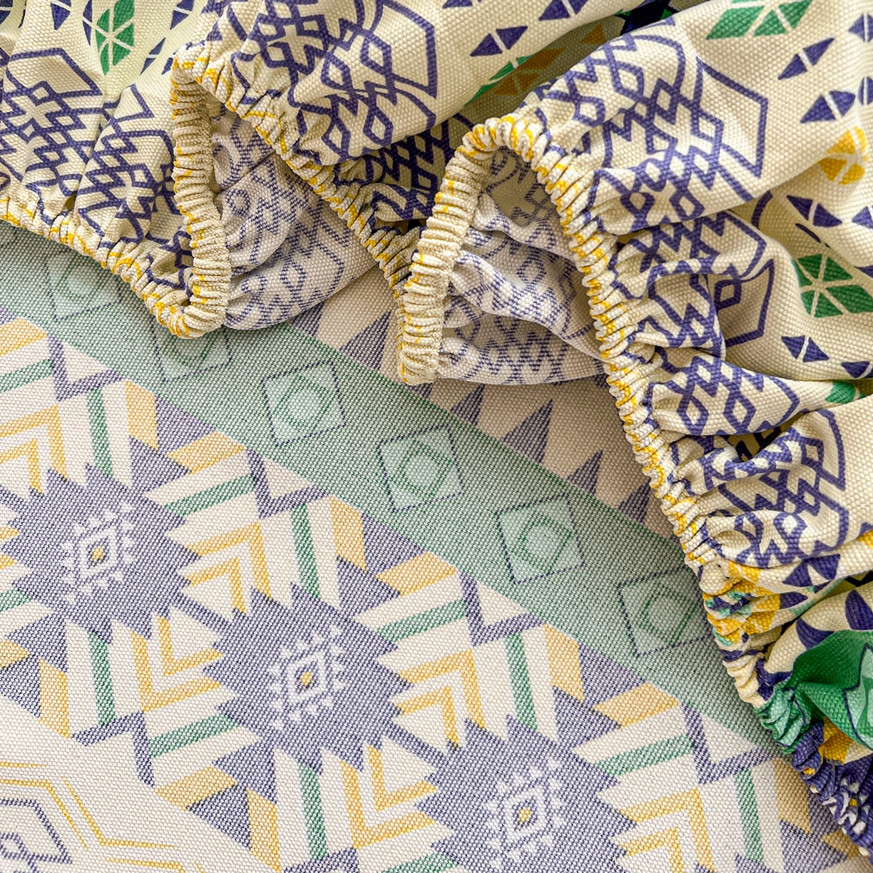 91家纺网 家纺一手货源 找家纺 栩裕纺织 2026春夏爆款老粗布凉席床单款凉席席子空调软席-提供买家秀 波西米亚-绿-床笠款