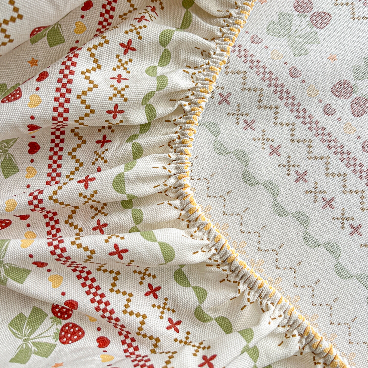 91家纺网 家纺一手货源 找家纺 栩裕纺织 2026春夏爆款老粗布凉席床单款凉席席子空调软席-提供买家秀 初甜樱桃-床笠款