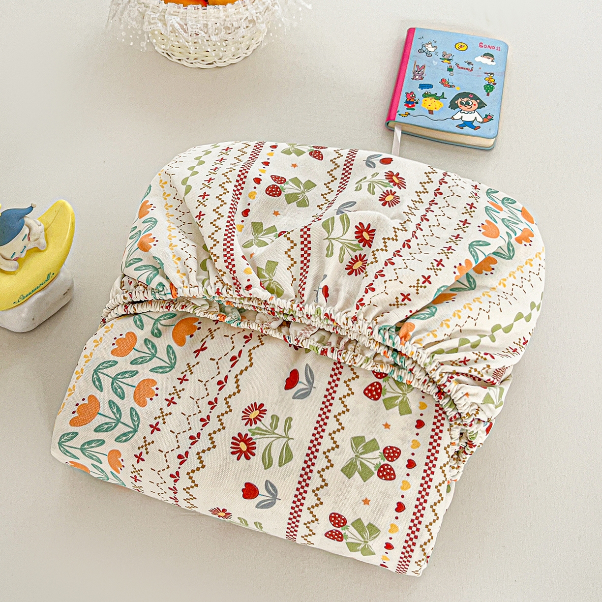 91家纺网 家纺一手货源 找家纺 栩裕纺织 2026春夏爆款老粗布凉席床单款凉席席子空调软席-提供买家秀 初甜樱桃-床笠款