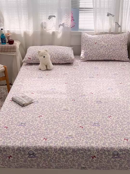 91家纺网 家纺一手货源 找家纺 栩裕纺织 2026春夏爆款老粗布凉席床单款凉席席子空调软席-提供买家秀 春天小兔-床笠款