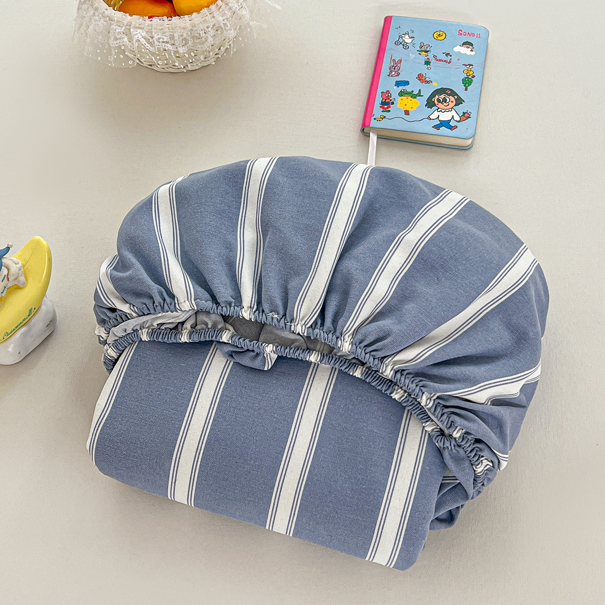 91家纺网 家纺一手货源 找家纺 栩裕纺织 2026春夏爆款老粗布凉席床单款凉席席子空调软席-提供买家秀 极简条纹-床笠款