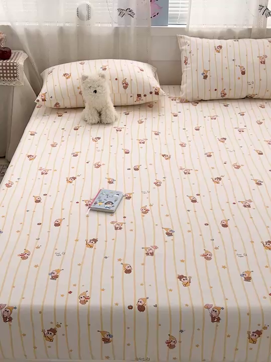 91家纺网 家纺一手货源 找家纺 栩裕纺织 2026春夏爆款老粗布凉席床单款凉席席子空调软席-提供买家秀 魔法喵星人-床笠款 