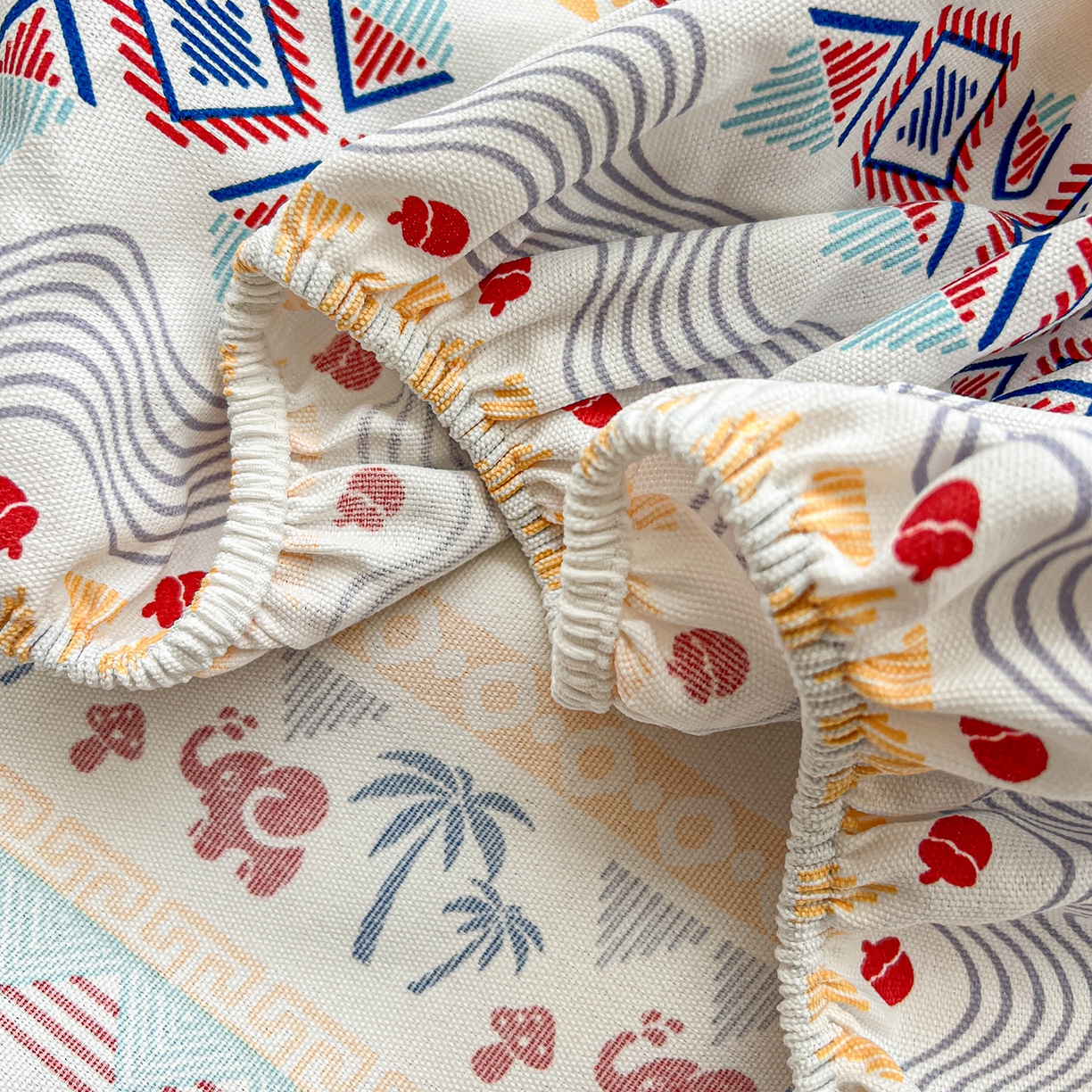 91家纺网 家纺一手货源 找家纺 栩裕纺织 2026春夏爆款老粗布凉席床单款凉席席子空调软席-提供买家秀 热带雨象-床笠款