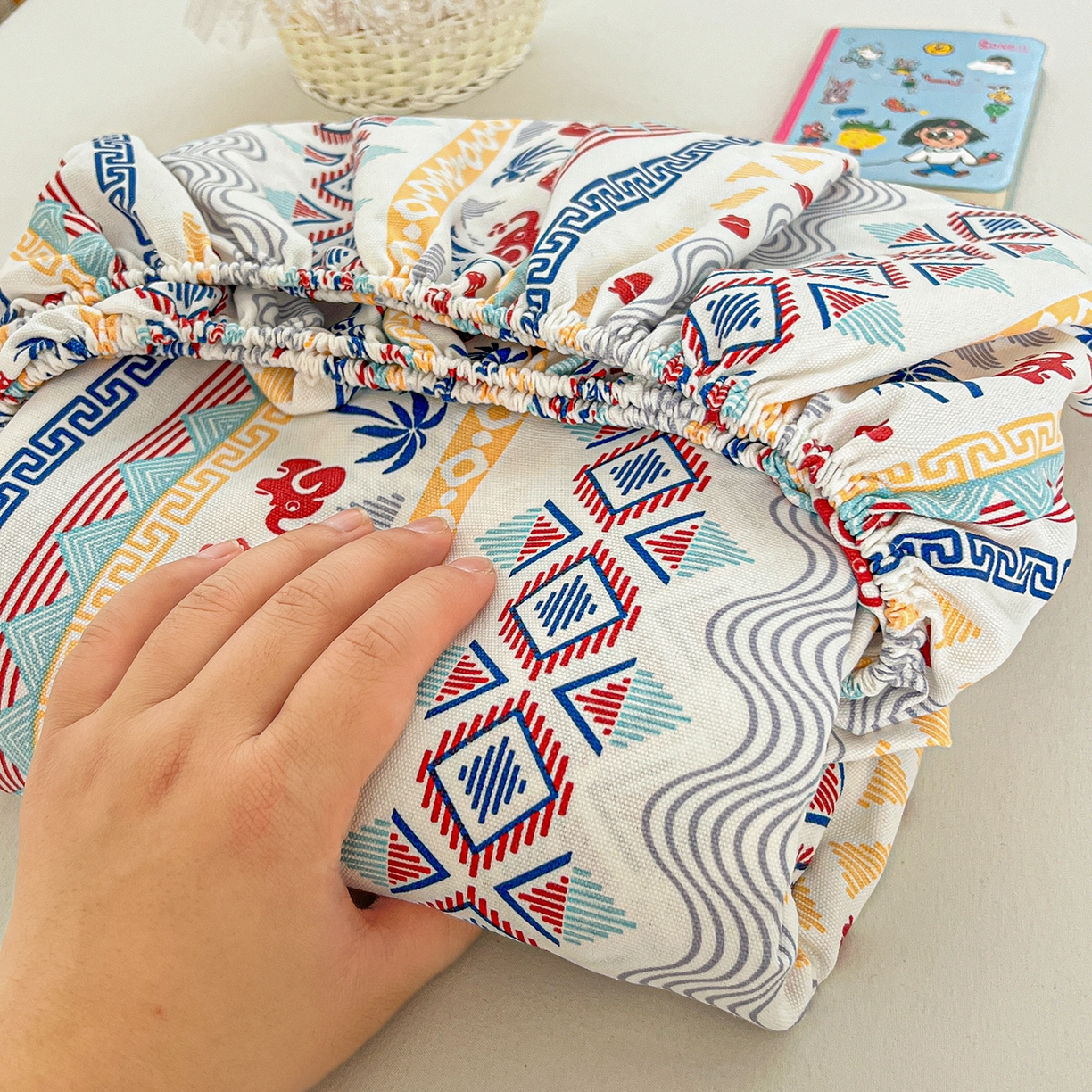 91家纺网 家纺一手货源 找家纺 栩裕纺织 2026春夏爆款老粗布凉席床单款凉席席子空调软席-提供买家秀 热带雨象-床笠款