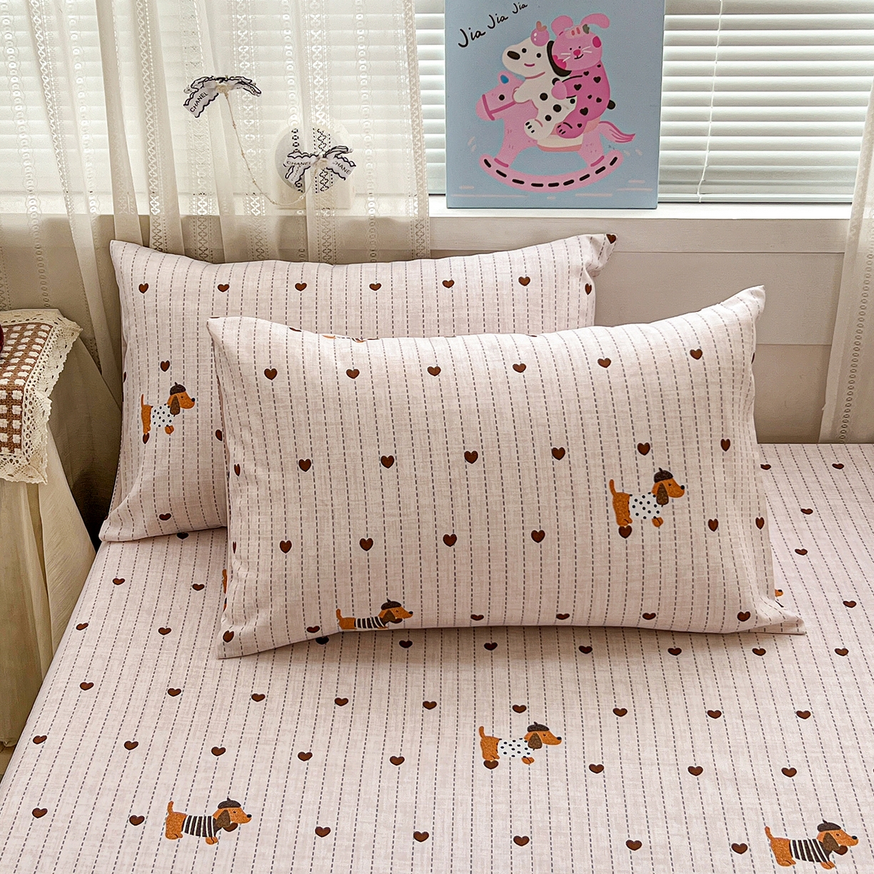 91家纺网 家纺一手货源 找家纺 栩裕纺织 2026春夏爆款老粗布凉席床单款凉席席子空调软席-提供买家秀 甜心腊肠狗-床笠款