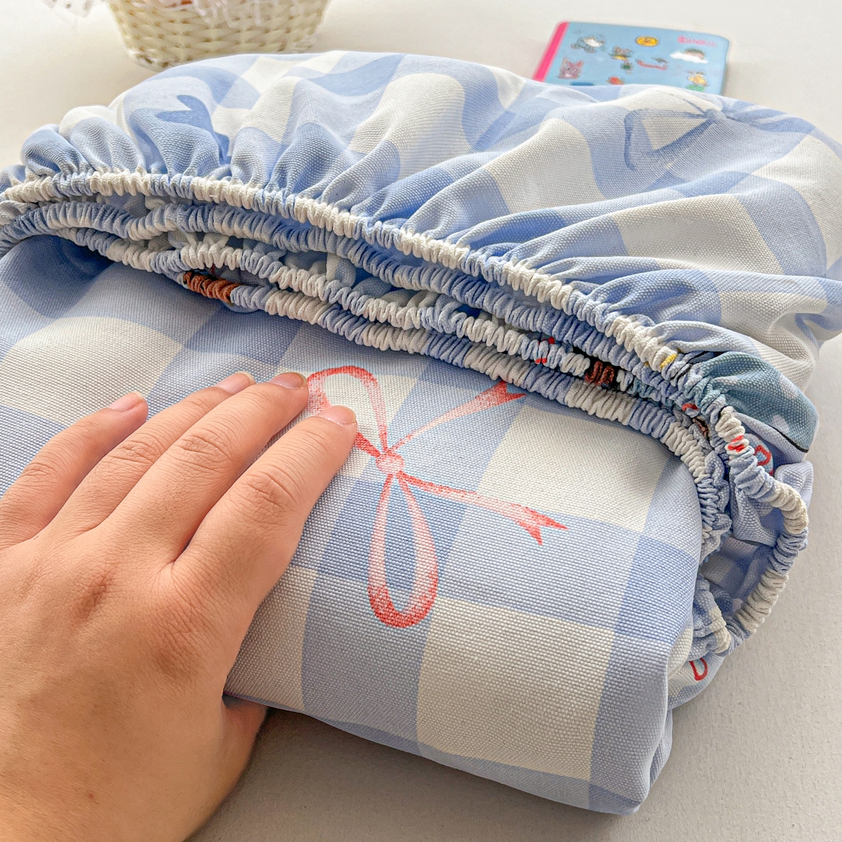 91家纺网 家纺一手货源 找家纺 栩裕纺织 2026春夏爆款老粗布凉席床单款凉席席子空调软席-提供买家秀 星空萌宠-床笠款