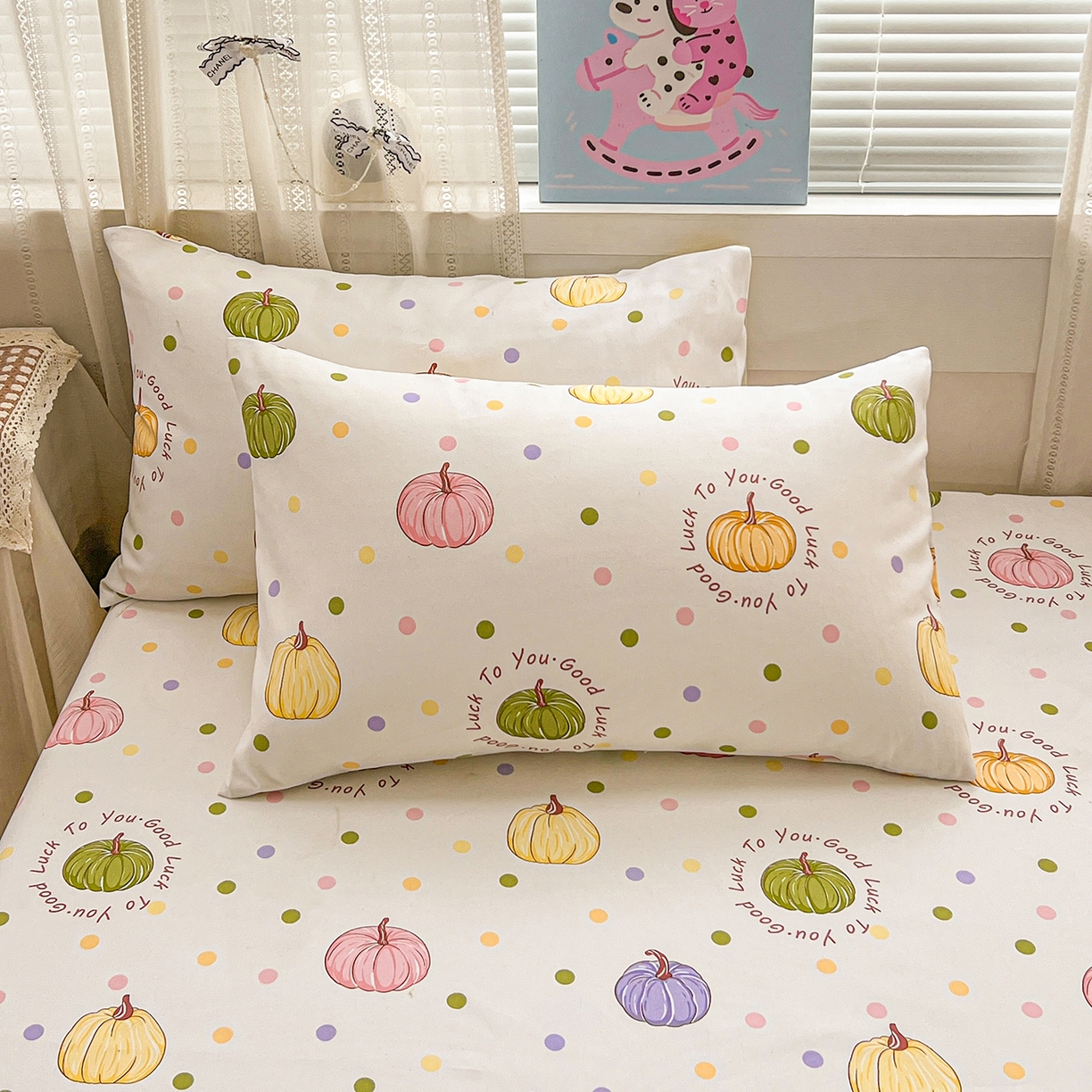 91家纺网 家纺一手货源 找家纺 栩裕纺织 2026春夏爆款老粗布凉席床单款凉席席子空调软席-提供买家秀 炫彩波点-床笠款