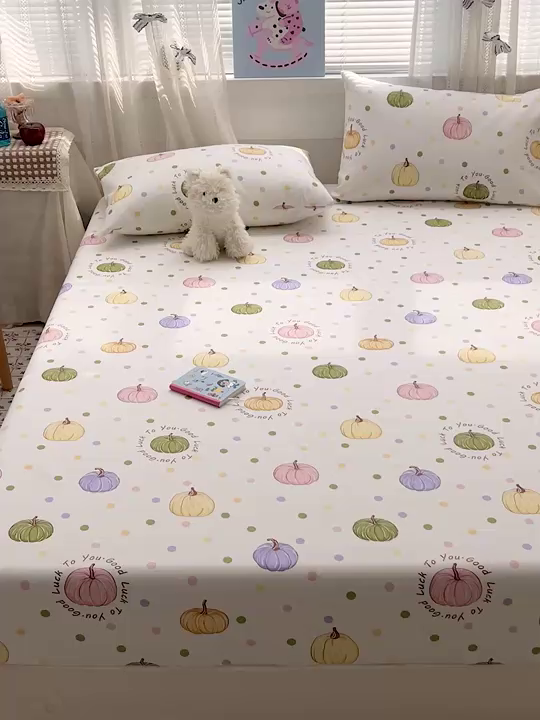 91家纺网 家纺一手货源 找家纺 栩裕纺织 2026春夏爆款老粗布凉席床单款凉席席子空调软席-提供买家秀 炫彩波点-床笠款