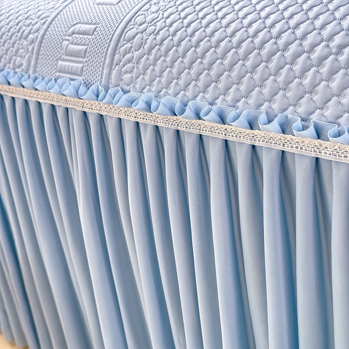 91家纺网 家纺一手货源 找家纺 苏米娜家纺SUMINA 2026新款高克重泡泡席乙纶中分子冰豆豆蕾丝床裙夏季冰丝软席三件套 minmin-兰屿