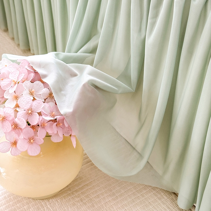 91家纺网 家纺一手货源 找家纺 苏米娜家纺SUMINA 2026新款高克重泡泡席乙纶中分子冰豆豆蕾丝床裙夏季冰丝软席三件套 minmin-竹影