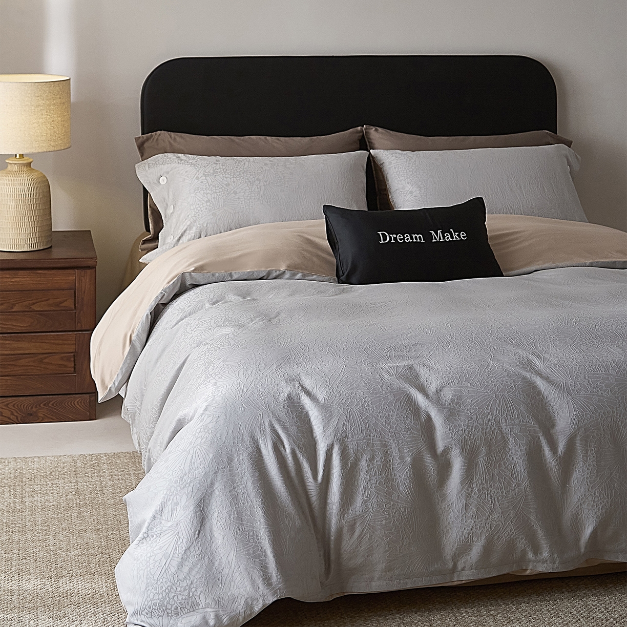 91家纺网 家纺一手货源 找家纺 （总）ONE TWO ONE 121 2026新款100A版60x16B版s50支长绒棉全棉床上用品厚织提花四件套纽扣