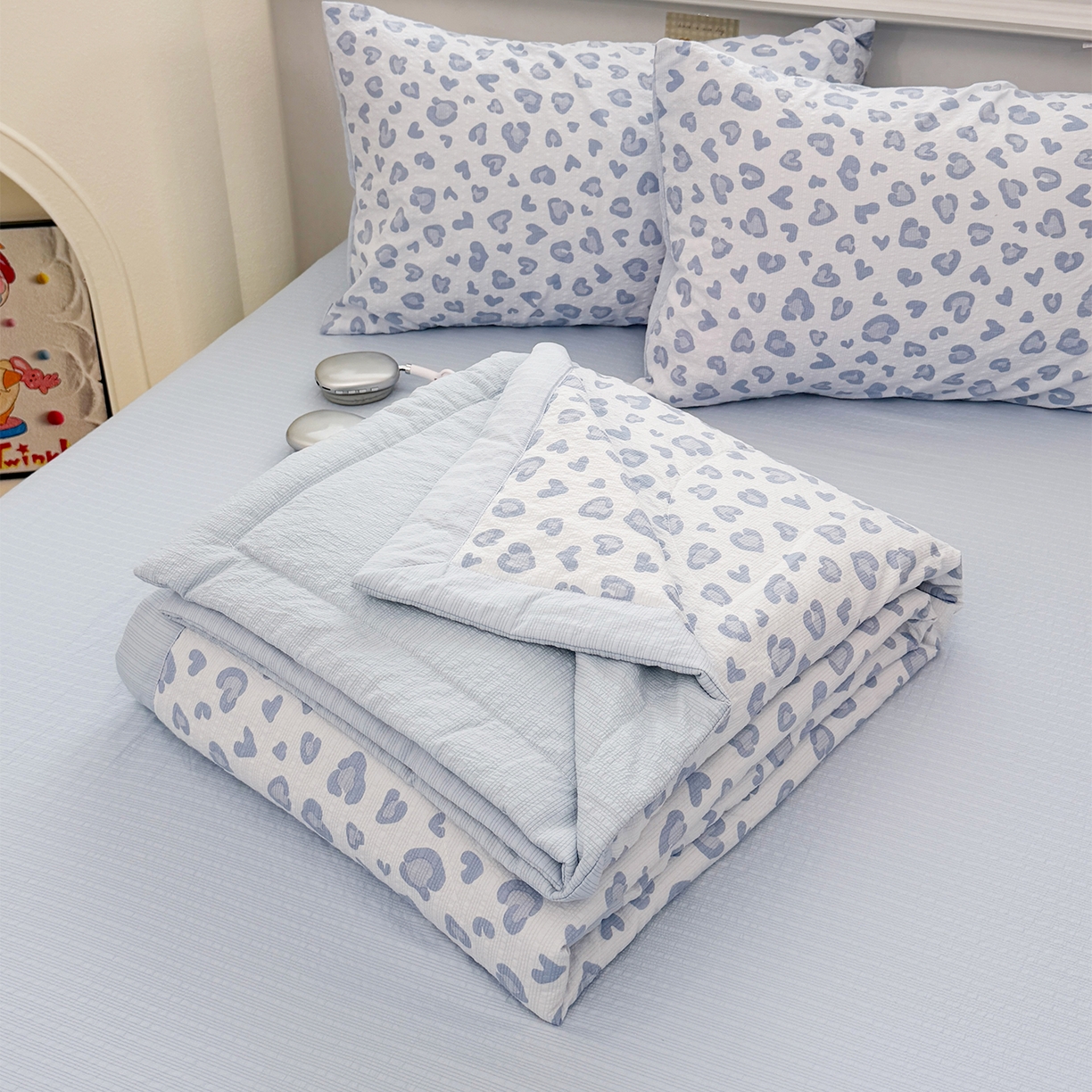 91家纺网 家纺一手货源 找家纺 （总）娜朵家纺 2026新款A类泡芙双层纱大豆夏被夏凉被空调被四件套