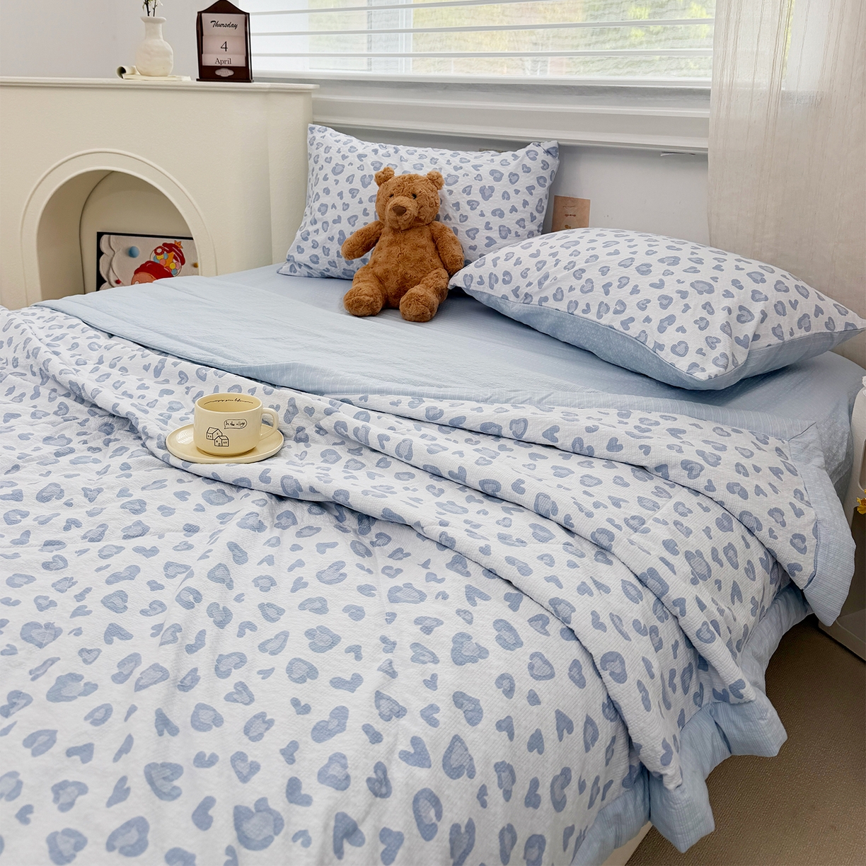 91家纺网 家纺一手货源 找家纺 （总）娜朵家纺 2026新款A类泡芙双层纱大豆夏被夏凉被空调被四件套