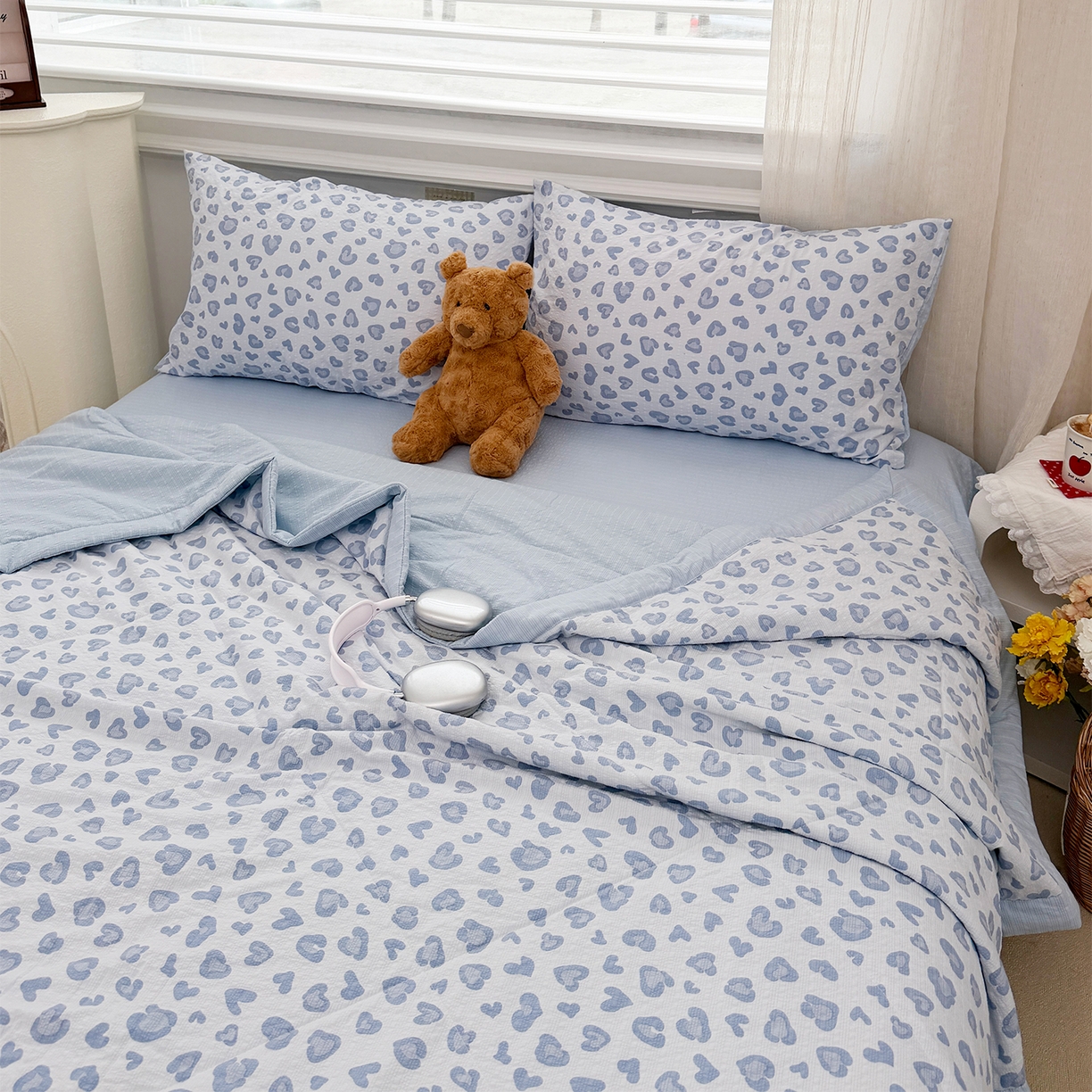 91家纺网 家纺一手货源 找家纺 （总）娜朵家纺 2026新款A类泡芙双层纱大豆夏被夏凉被空调被四件套