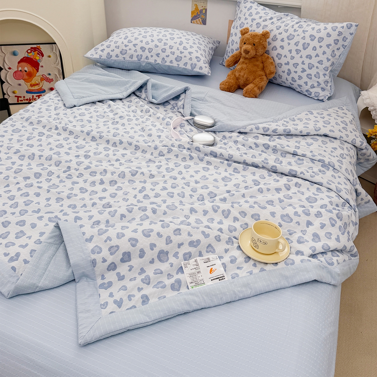 91家纺网 家纺一手货源 找家纺 （总）娜朵家纺 2026新款A类泡芙双层纱大豆夏被夏凉被空调被四件套