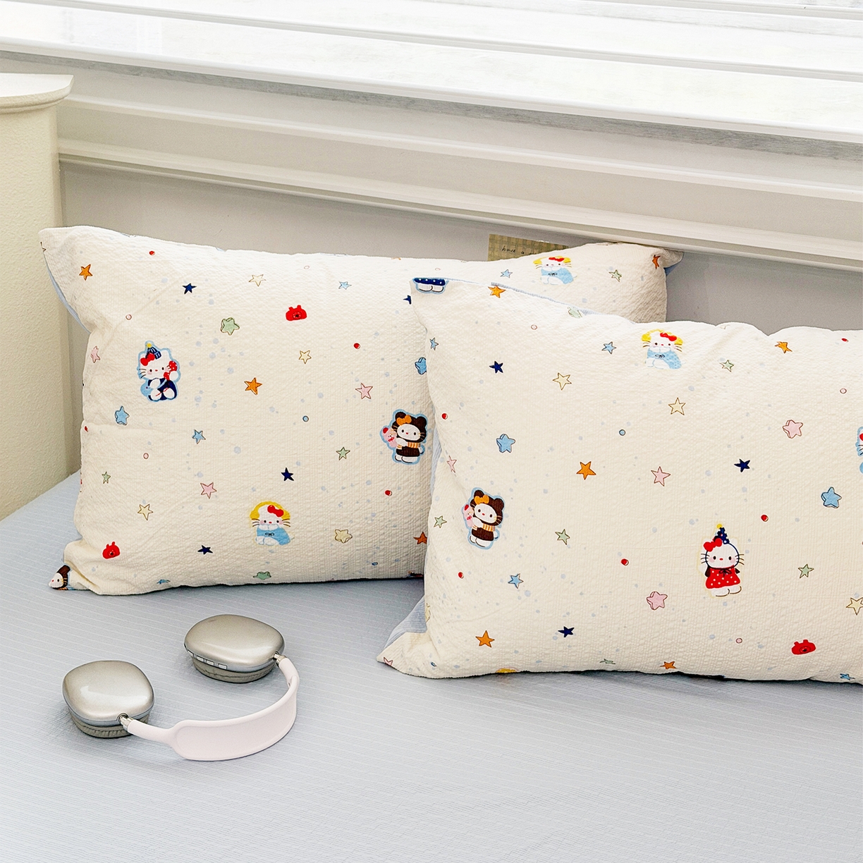 91家纺网 家纺一手货源 找家纺 娜朵家纺 2026新款A类泡芙双层纱大豆夏被夏凉被空调被四件套 星际小喵