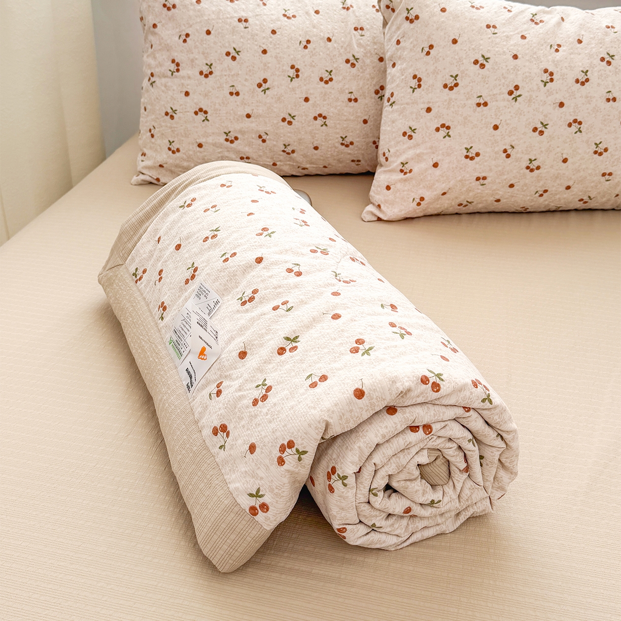 91家纺网 家纺一手货源 找家纺 娜朵家纺 2026新款A类泡芙双层纱大豆夏被夏凉被空调被四件套 田园逸趣