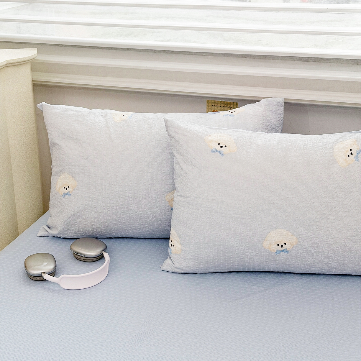 91家纺网 家纺一手货源 找家纺 娜朵家纺 2026新款A类泡芙双层纱大豆夏被夏凉被空调被四件套 绵绵狗