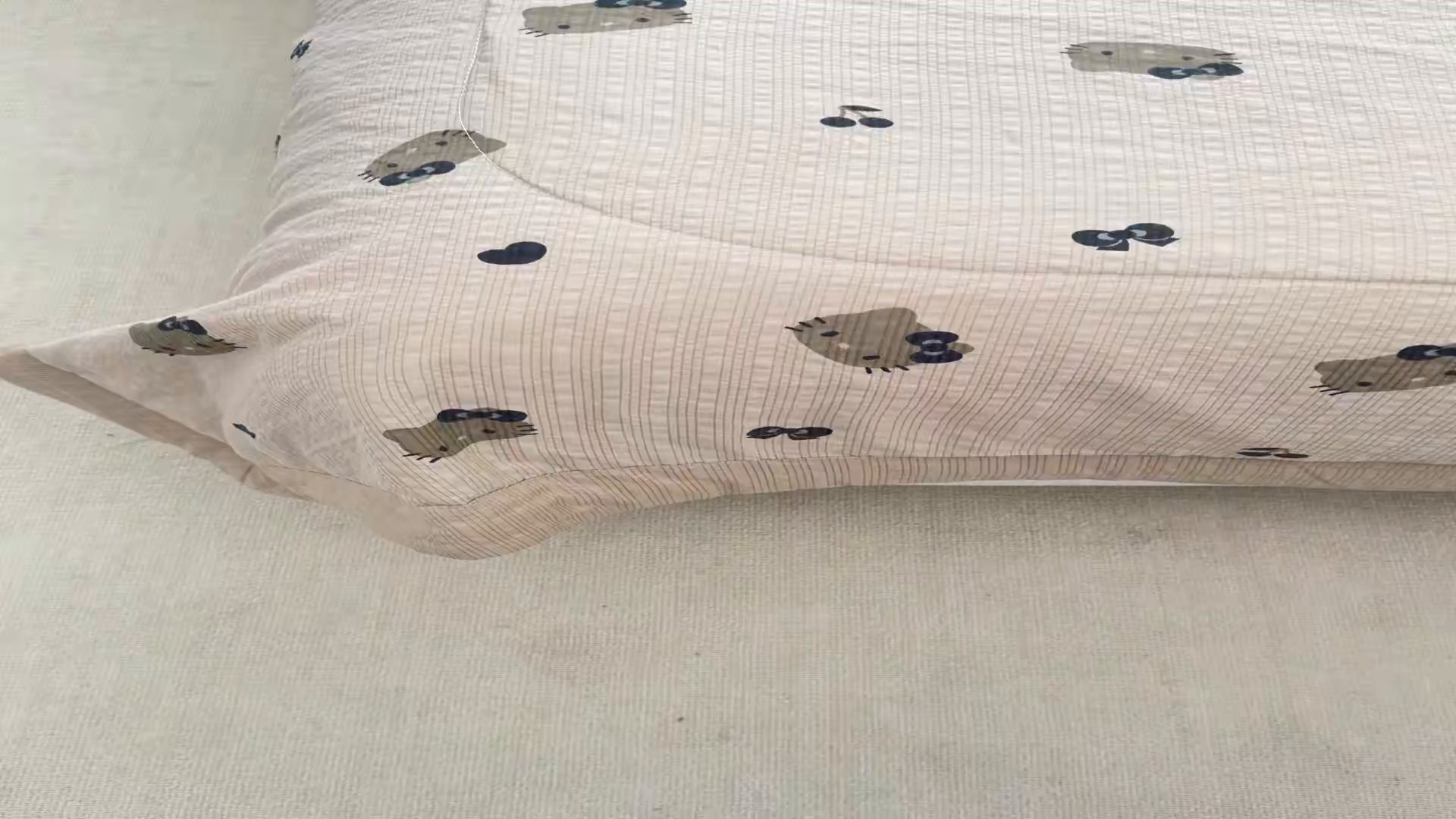 91家纺网 家纺一手货源 找家纺 娜朵家纺 2026新款A类泡芙双层纱大豆夏被夏凉被空调被四件套 黑脸小猫