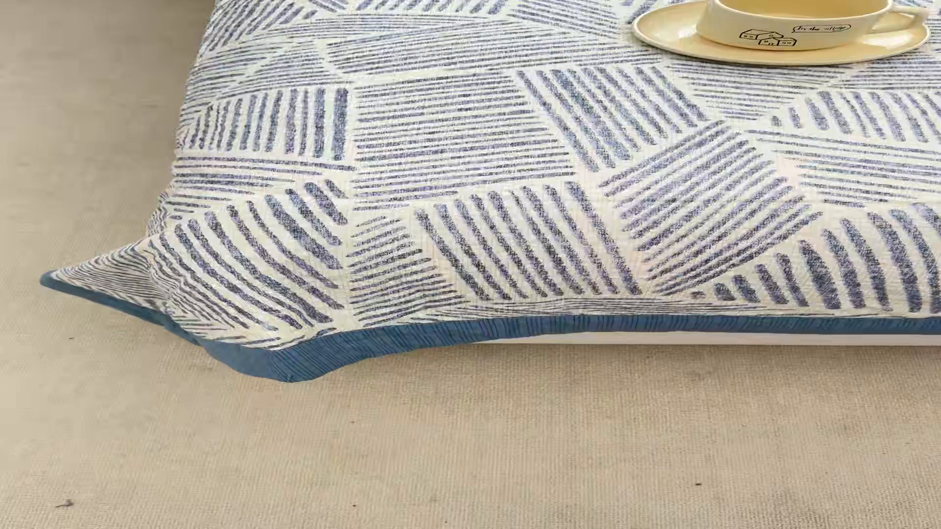 91家纺网 家纺一手货源 找家纺 娜朵家纺 2026新款A类泡芙双层纱大豆夏被夏凉被空调被四件套 极简几何