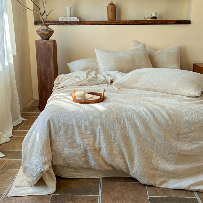 91家纺网 家纺一手货源 找家纺 梵克保罗 2026新款精选天然棉麻提花四件套 盗梦空间