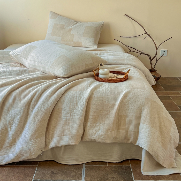 91家纺网 家纺一手货源 找家纺 梵克保罗 2026新款精选天然棉麻提花四件套 盗梦空间