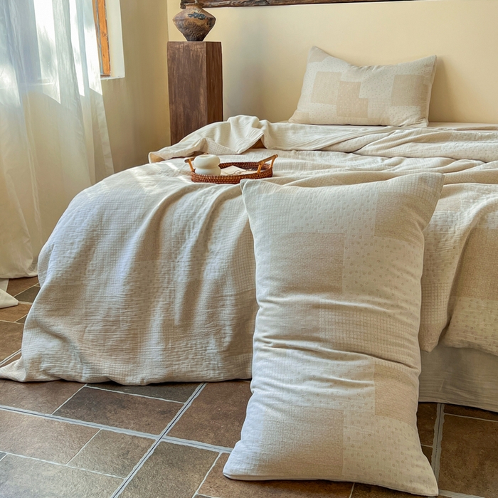 91家纺网 家纺一手货源 找家纺 梵克保罗 2026新款精选天然棉麻提花四件套 盗梦空间