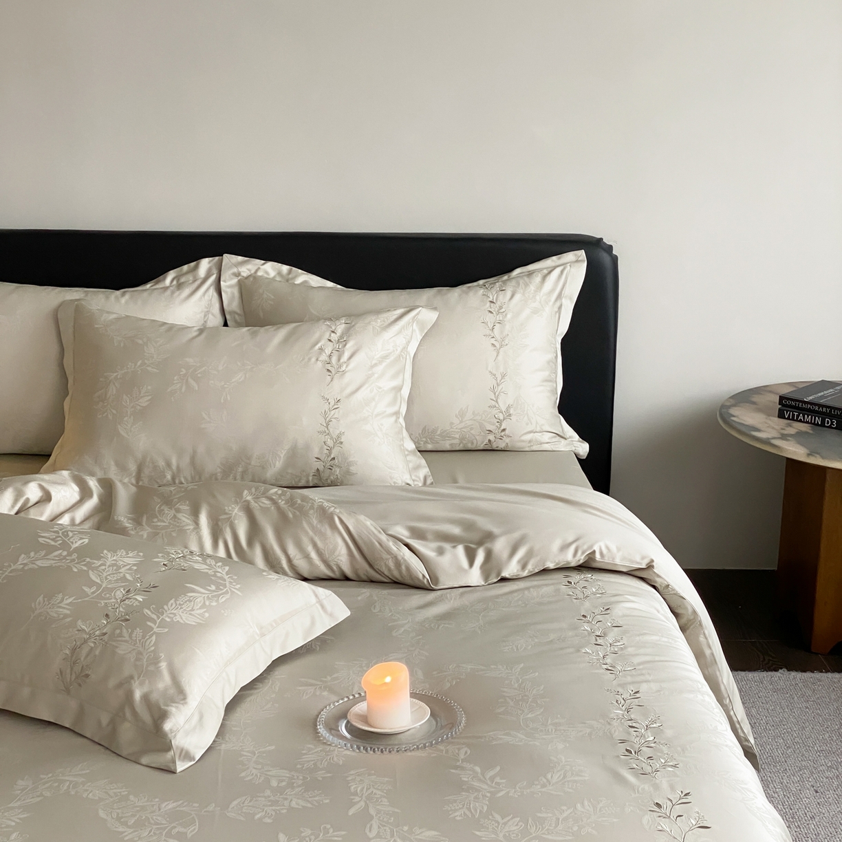 91家纺网 家纺一手货源 找家纺 （总）赫帛 2026春夏新款高端舒柔棉提花刺绣四件套-铃兰