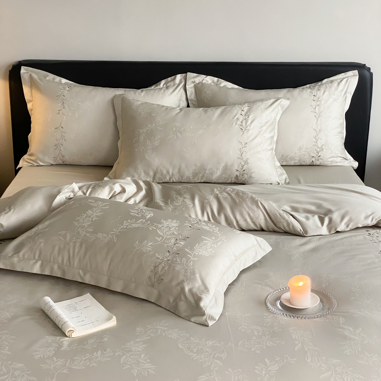 91家纺网 家纺一手货源 找家纺 （总）赫帛 2026春夏新款高端舒柔棉提花刺绣四件套-铃兰