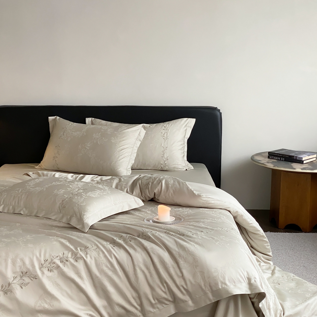 91家纺网 家纺一手货源 找家纺 （总）赫帛 2026春夏新款高端舒柔棉提花刺绣四件套-铃兰