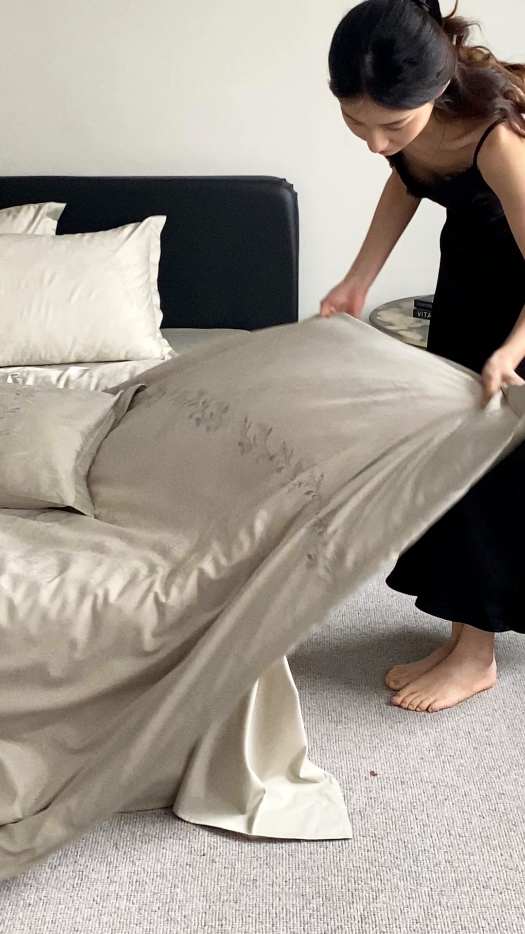 91家纺网 家纺一手货源 找家纺 赫帛 2026春夏新款高端舒柔棉提花刺绣四件套-铃兰 铃兰-嫩芽绿