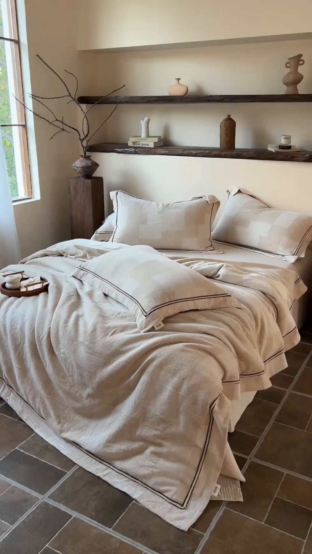 91家纺网 家纺一手货源 找家纺 梵克保罗 2026新款棉麻提花四件套（花边款） 素禾集