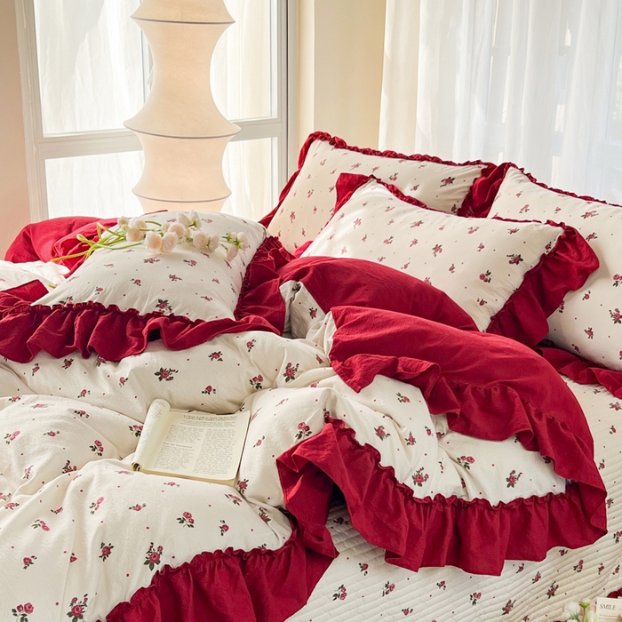 91家纺网 家纺一手货源 找家纺 （总）梵克保罗 2026新款云感双层纱床盖四件套