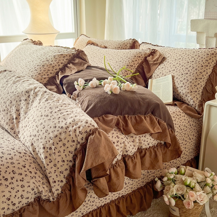 梵克保罗 2026新款云感双层纱床盖四件套 旧橡果花事