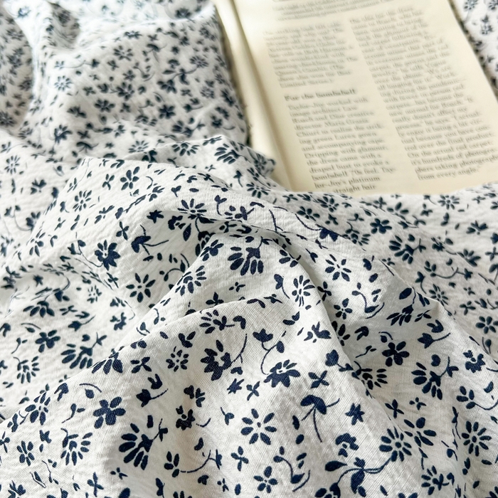 91家纺网 家纺一手货源 找家纺 梵克保罗 2026新款云感双层纱床盖四件套 青空小碎花