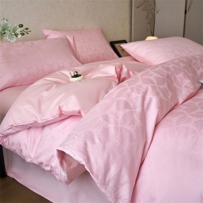 91家纺网 家纺一手货源 找家纺 （总）兰紫橙家纺 2026新款全棉贡缎提花四件套