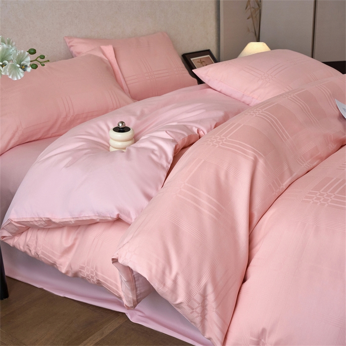 91家纺网 家纺一手货源 找家纺 （总）兰紫橙家纺 2026新款全棉贡缎提花四件套