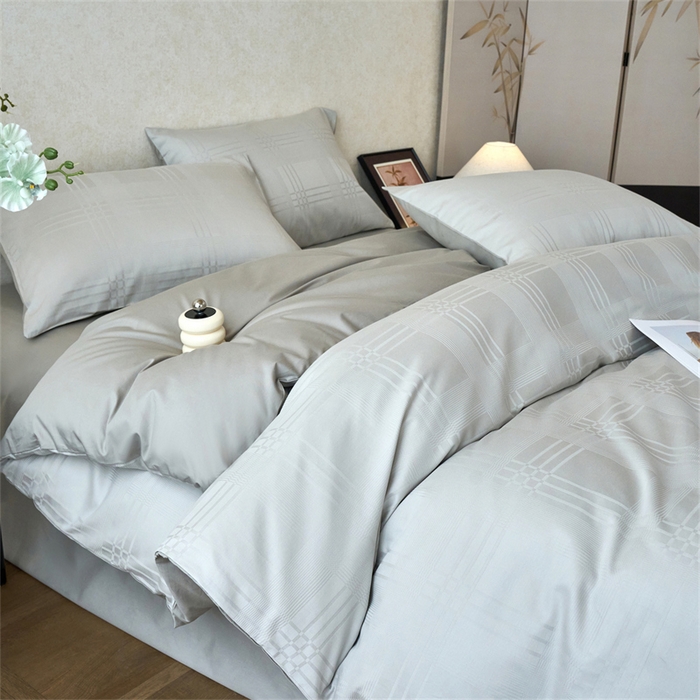 91家纺网 家纺一手货源 找家纺 （总）兰紫橙家纺 2026新款全棉贡缎提花四件套