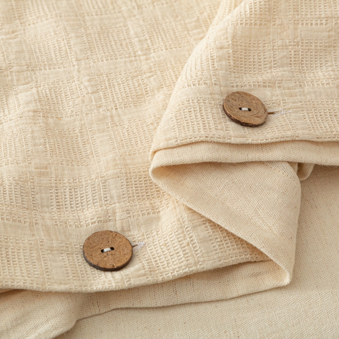 91家纺网 家纺一手货源 找家纺 （总）梵克保罗 2026新款A类亲肤舒适棉麻纽扣款四件套