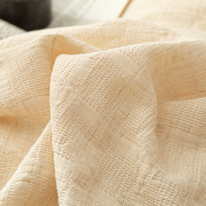 91家纺网 家纺一手货源 找家纺 梵克保罗 2026新款A类亲肤舒适棉麻纽扣款四件套 日光米柔