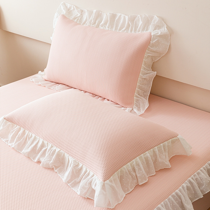 91家纺网 家纺一手货源 找家纺 （总）好儿喜家纺 2026新款凉席床笠冰丝席凉感豆豆席花边PE乙纶软凉席床笠凉席-繁花