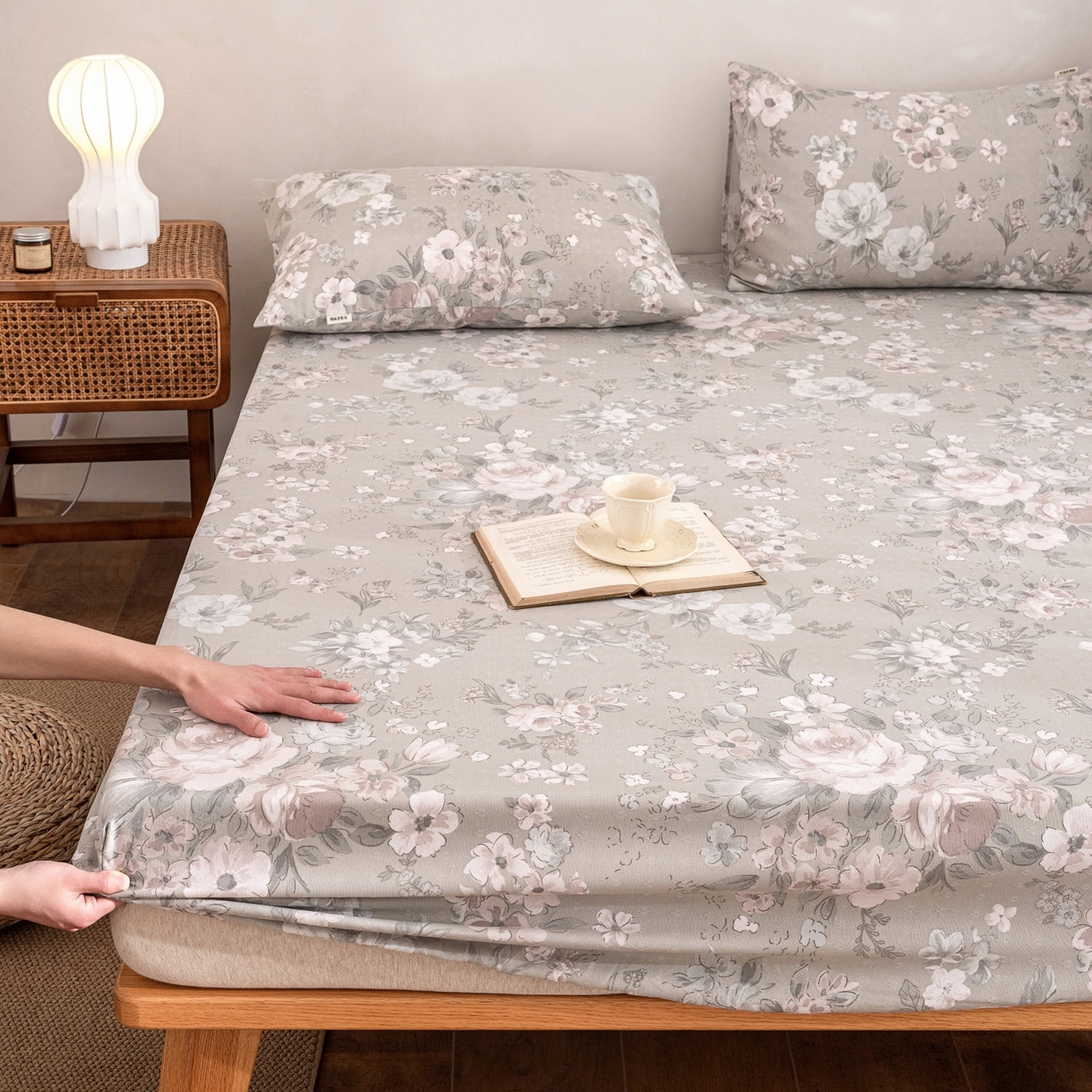 91家纺网 家纺一手货源 找家纺 （总）首爱家纺 2026春夏新款亚麻老粗布床笠 床笠单件