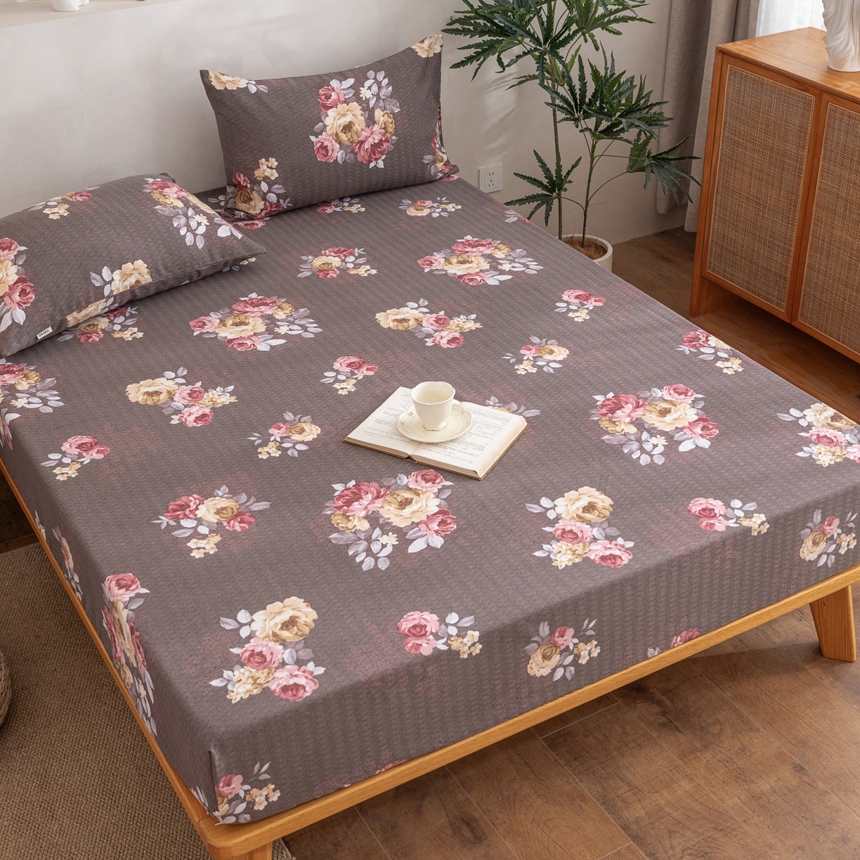 91家纺网 家纺一手货源 找家纺 首爱家纺 2026春夏新款亚麻老粗布床笠 床笠单件 丁兰