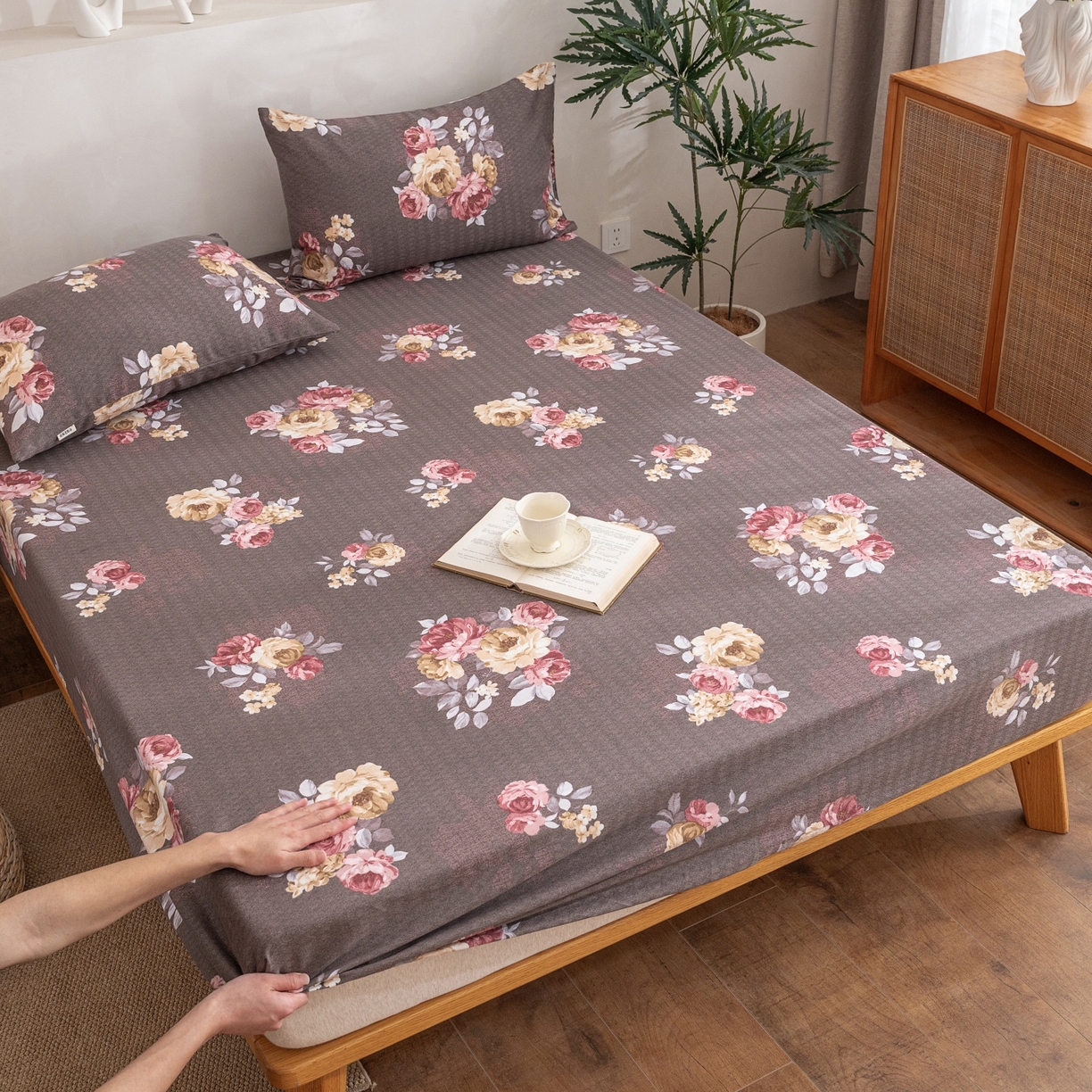 91家纺网 家纺一手货源 找家纺 首爱家纺 2026春夏新款亚麻老粗布床笠 床笠单件 丁兰