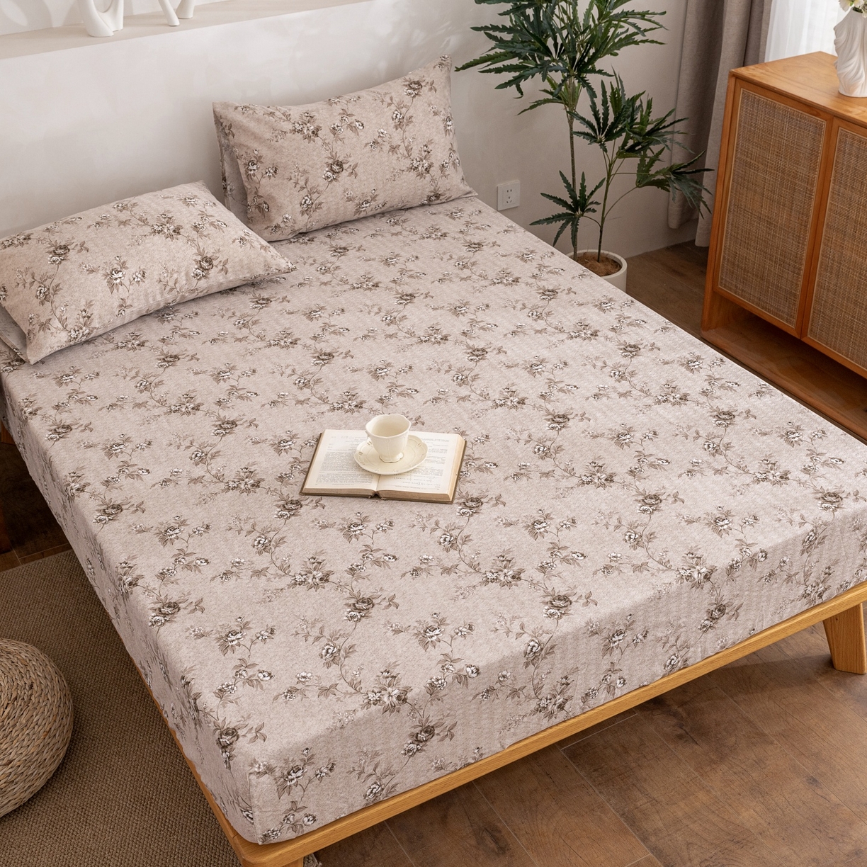 91家纺网 家纺一手货源 找家纺 首爱家纺 2026春夏新款亚麻老粗布床笠 床笠单件 岚溪