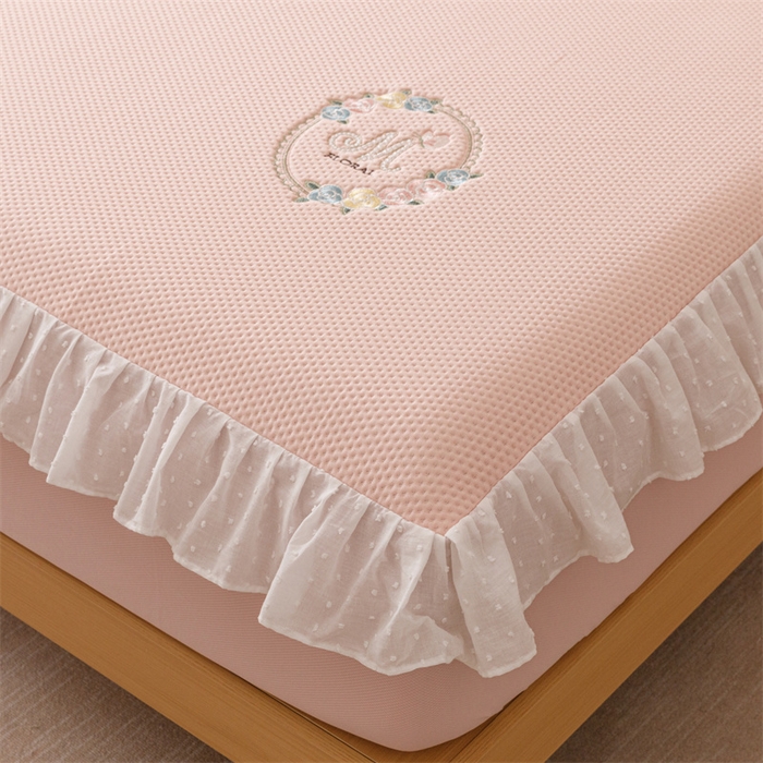 91家纺网 家纺一手货源 找家纺 （总）好儿喜家纺 2026新款凉席床笠冰丝席凉感豆豆席花边PE乙纶软凉席床笠凉席-花蜜