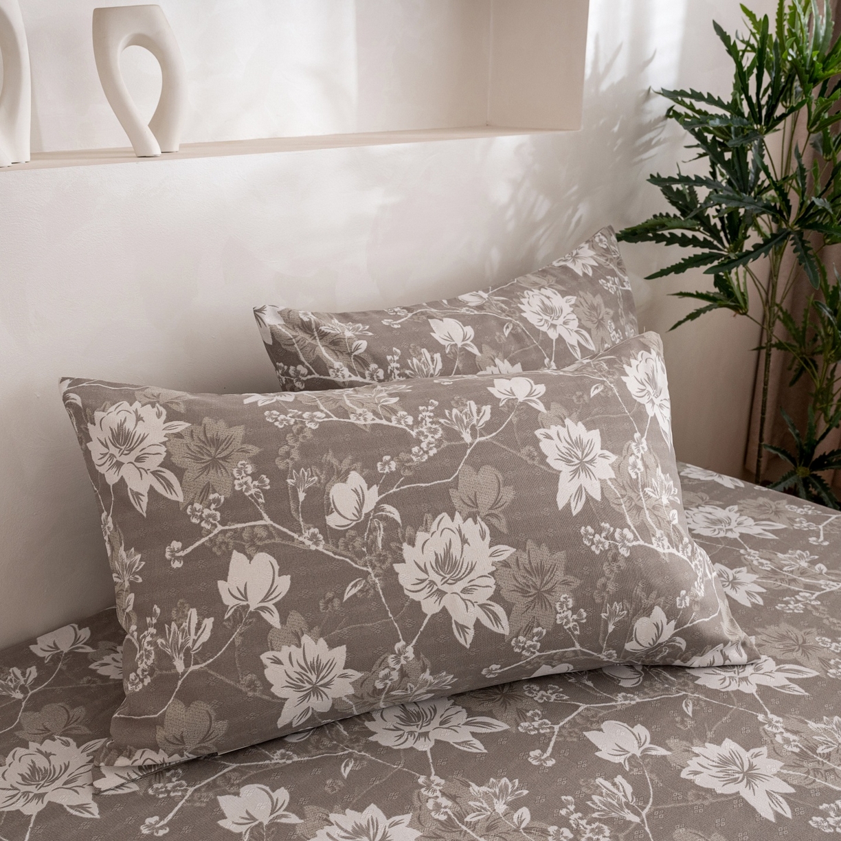 91家纺网 家纺一手货源 找家纺 首爱家纺 2026春夏新款亚麻老粗布床笠 床笠单件 墨棠